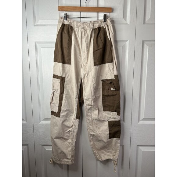 Urban Outfitters BDG Ivory Brown Patchwork Utility Pants Size 32 x 32
